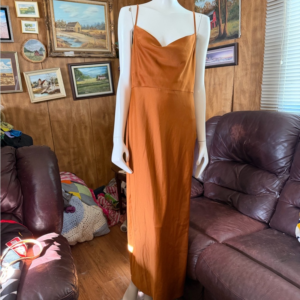 BHLDN Terracotta Coppery Gown by Anthropologie